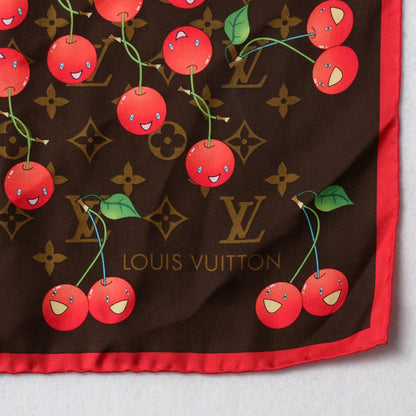 Louis Vuitton Silk Monogram Cerises Scarf 3 of 3