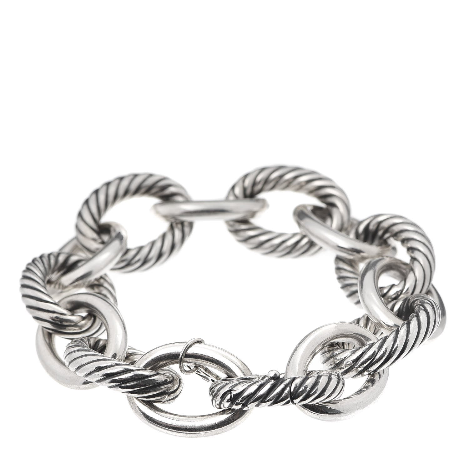 David Yurman Sterling Silver 17mm Extra Large Oval Link Bracelet 3 of 4
