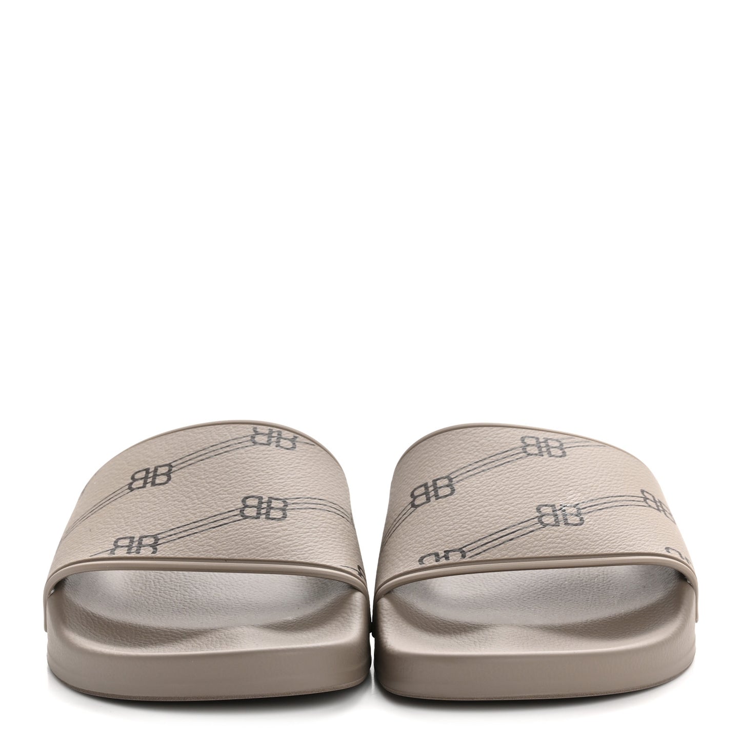 Rubber Allover Logo Pool Slide Sandals 36 Dark Mink