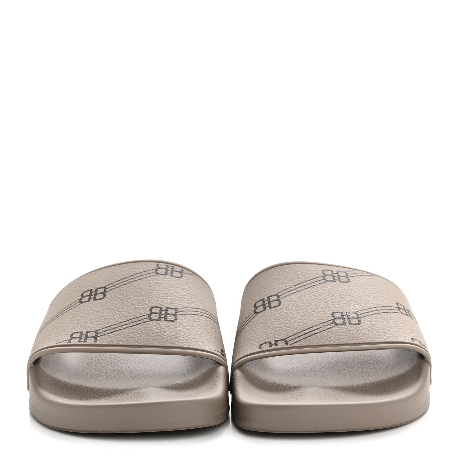 Balenciaga Rubber Allover Logo Pool Slide Sandals 36 Dark Mink 3 of 8