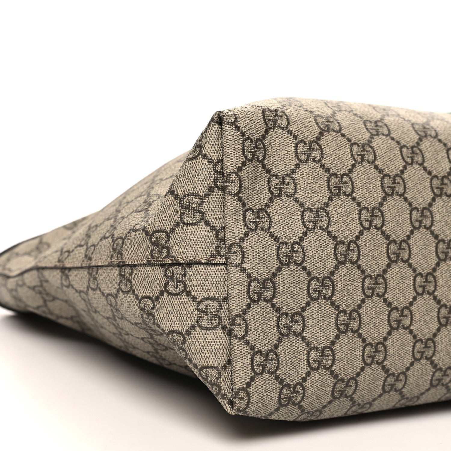 Gucci GG Supreme Monogram Textured Calfskin Web Medium Ophidia Shopping Tote Beige Ebony New Acero 10 of 11