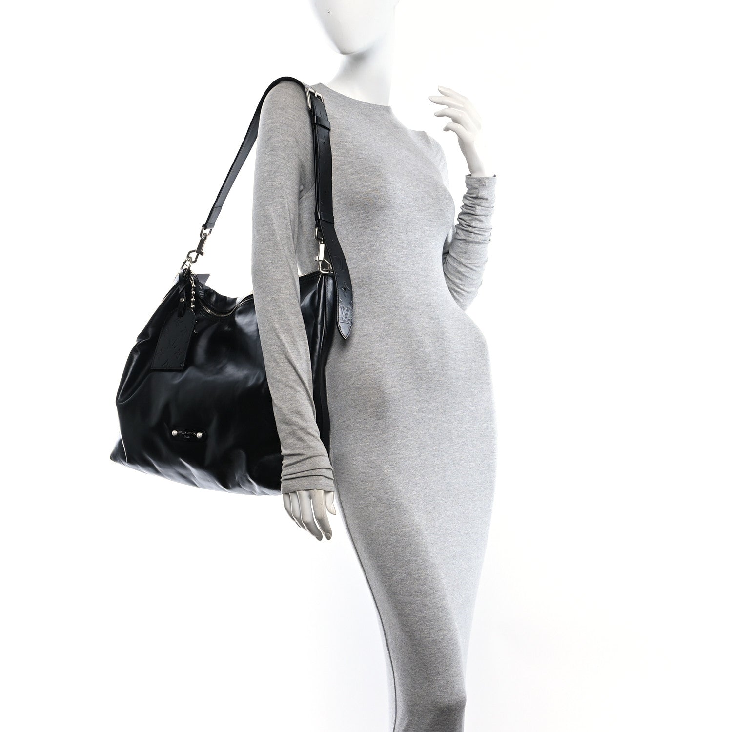 Louis Vuitton LV Night Calfskin Vagabond Hobo Black 2 of 9