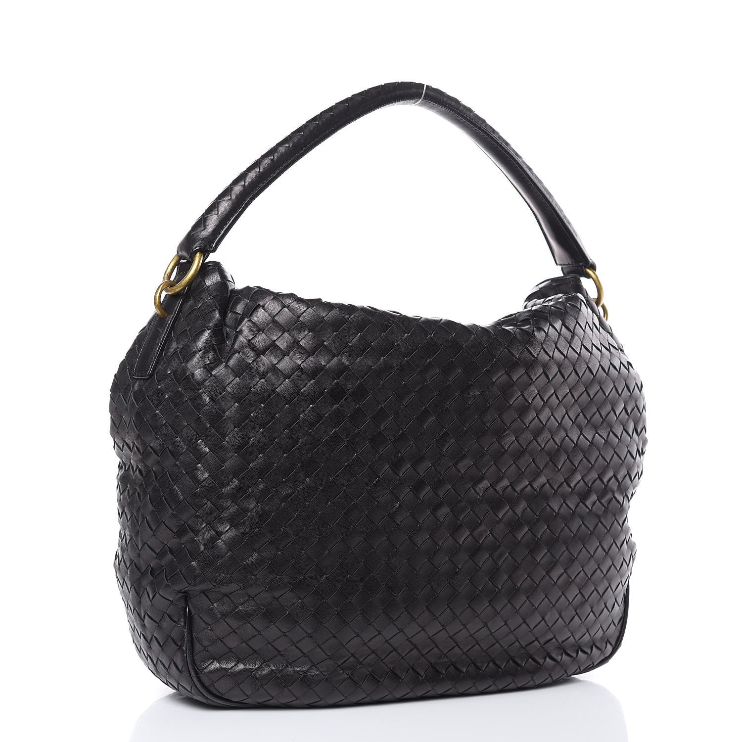 Bottega Veneta Nappa Intrecciato Flap Shoulder Bag Black 3 of 14