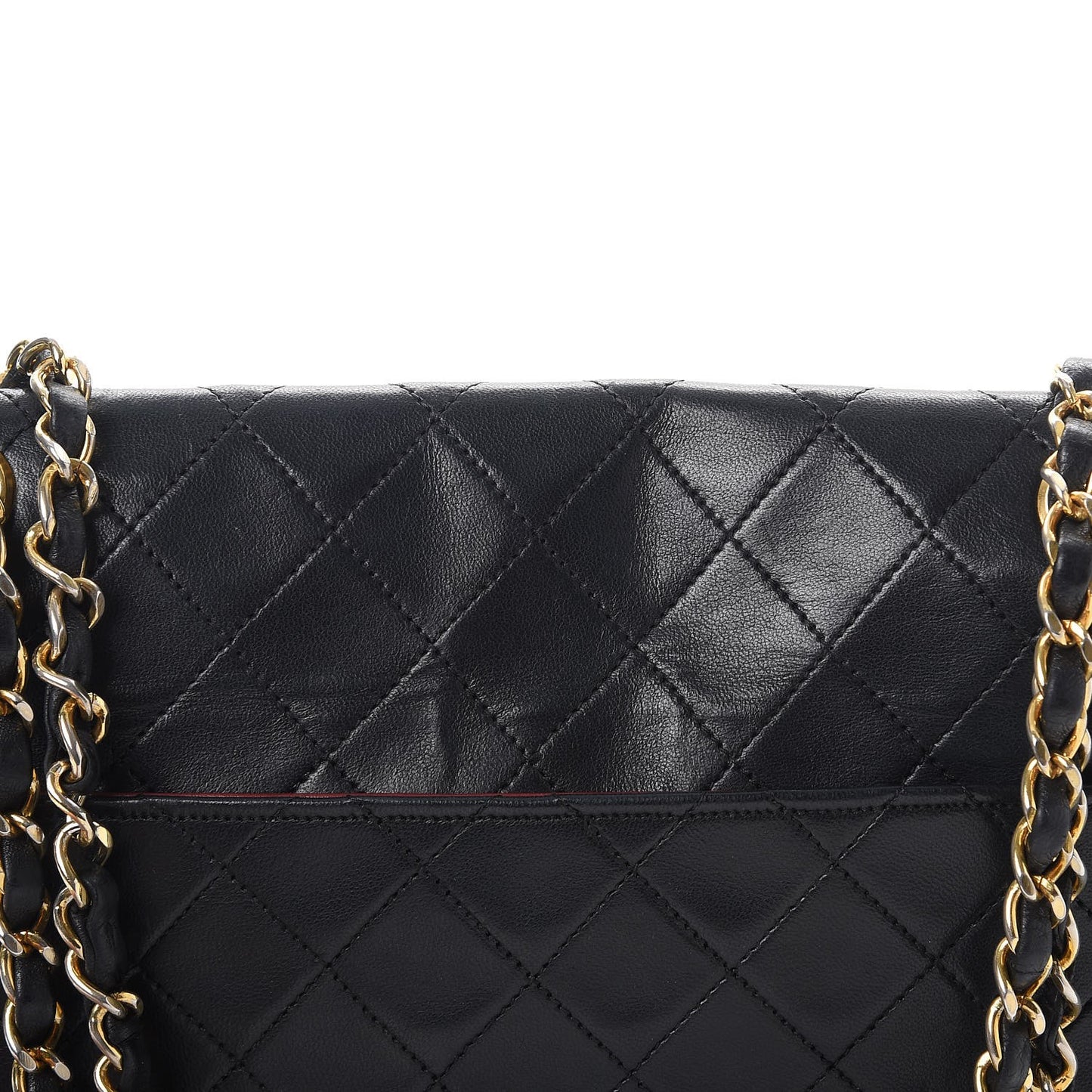Lambskin Quilted Medium Single Flap Black