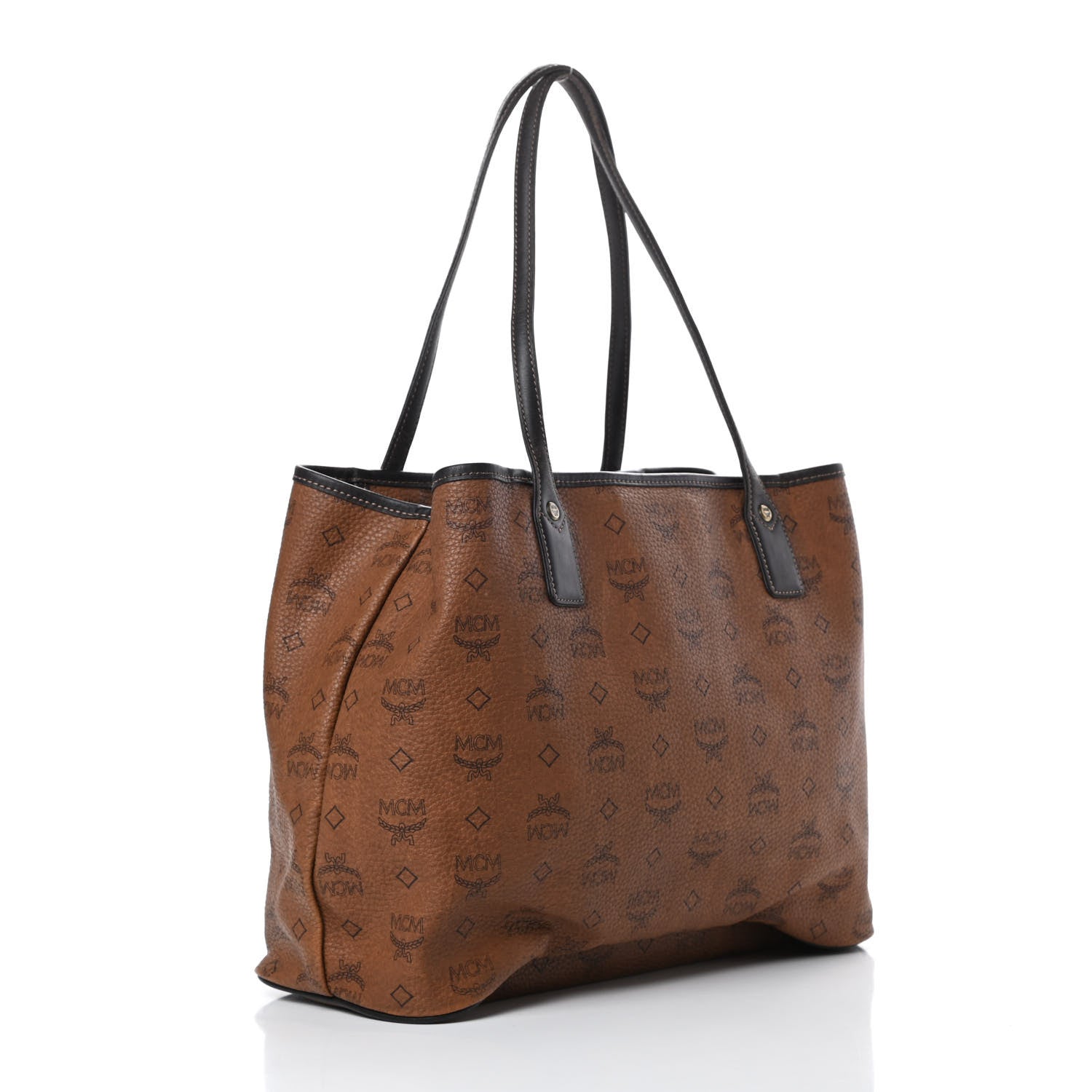 MCM Visetos Shopper Tote Cognac 3 of 18