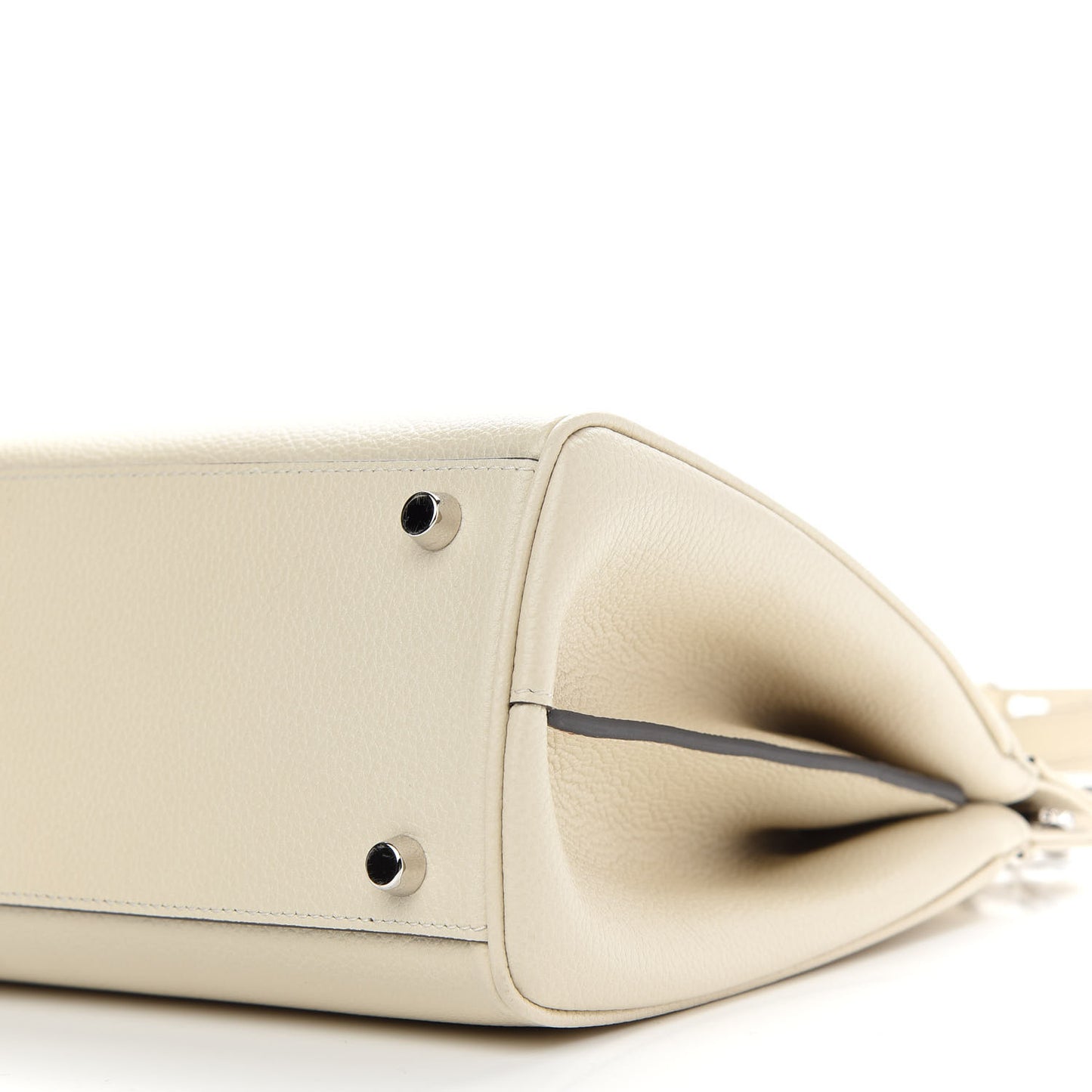 Grainy Calfskin Small Zumi Top Handle Bag Mystic White