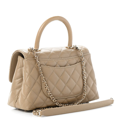 Chanel Caviar Lizard Embossed Quilted Mini Coco Handle Flap Beige 2 of 8