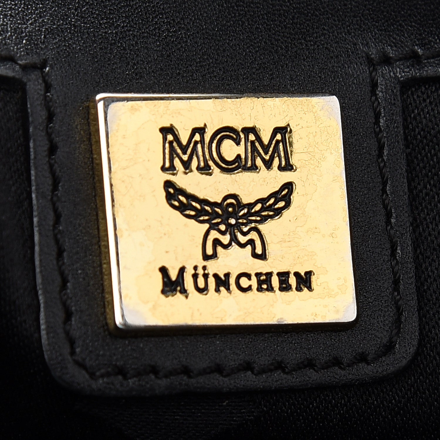 MCM Calfskin Quilted Studded Bucket Bag Black 6 of 9