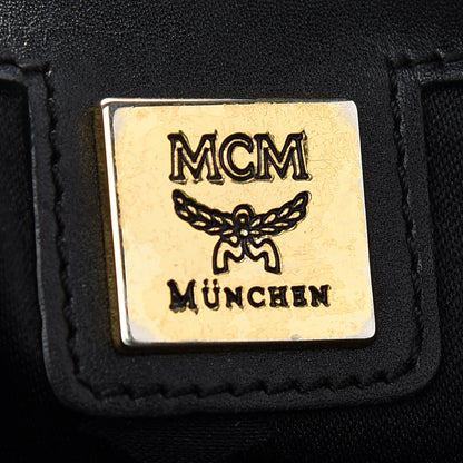 MCM Calfskin Quilted Studded Bucket Bag Black 6 of 9
