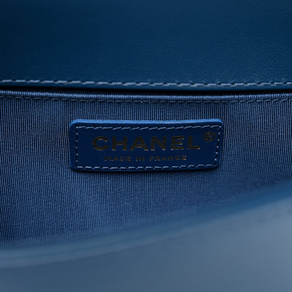 Chanel Lambskin Quilted Small Top Handle Boy Flap Navy 7 of 10