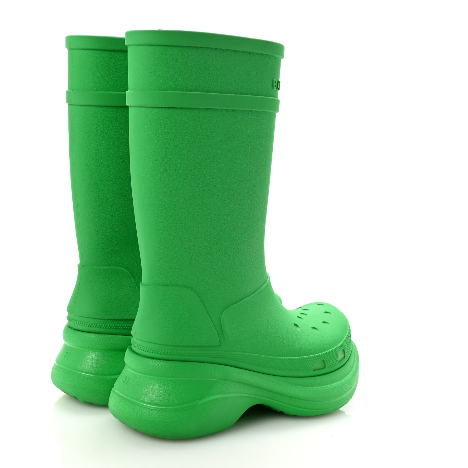 Balenciaga X CROCS Rubber Womens Rain Boots 37 Grass Green 1789889