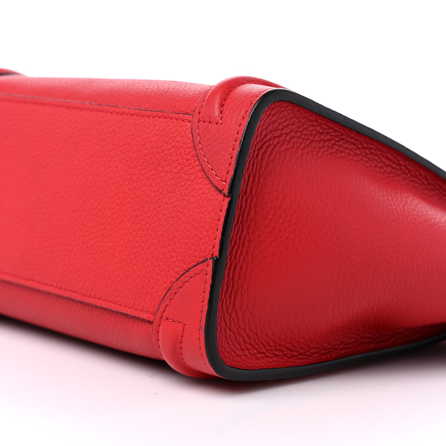 Celine Drummed Calfskin Nano Luggage Red 8 of 13