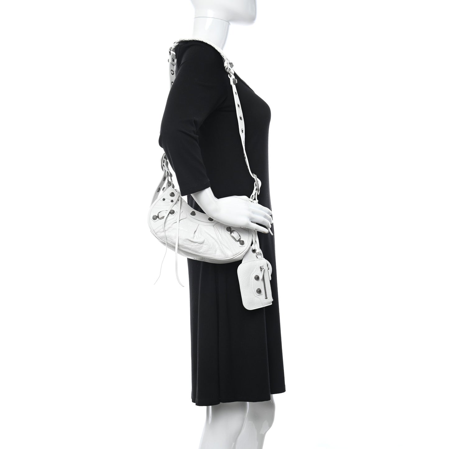 Agneau Arena Le Cagole Shoulder Bag XS Optic White