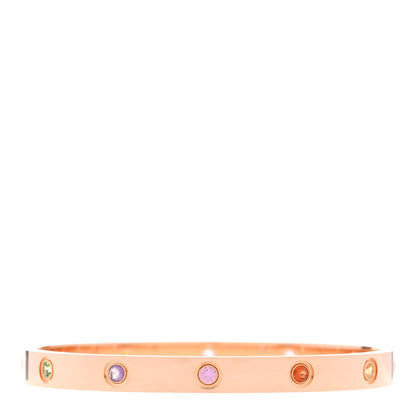 Cartier 18K Pink Gold Sapphire Garnet Amethyst LOVE Bracelet 18 2 of 8