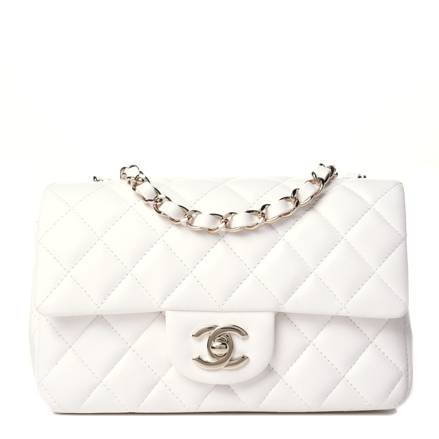 Chanel Lambskin Quilted Mini Rectangular Flap White 1 of 4
