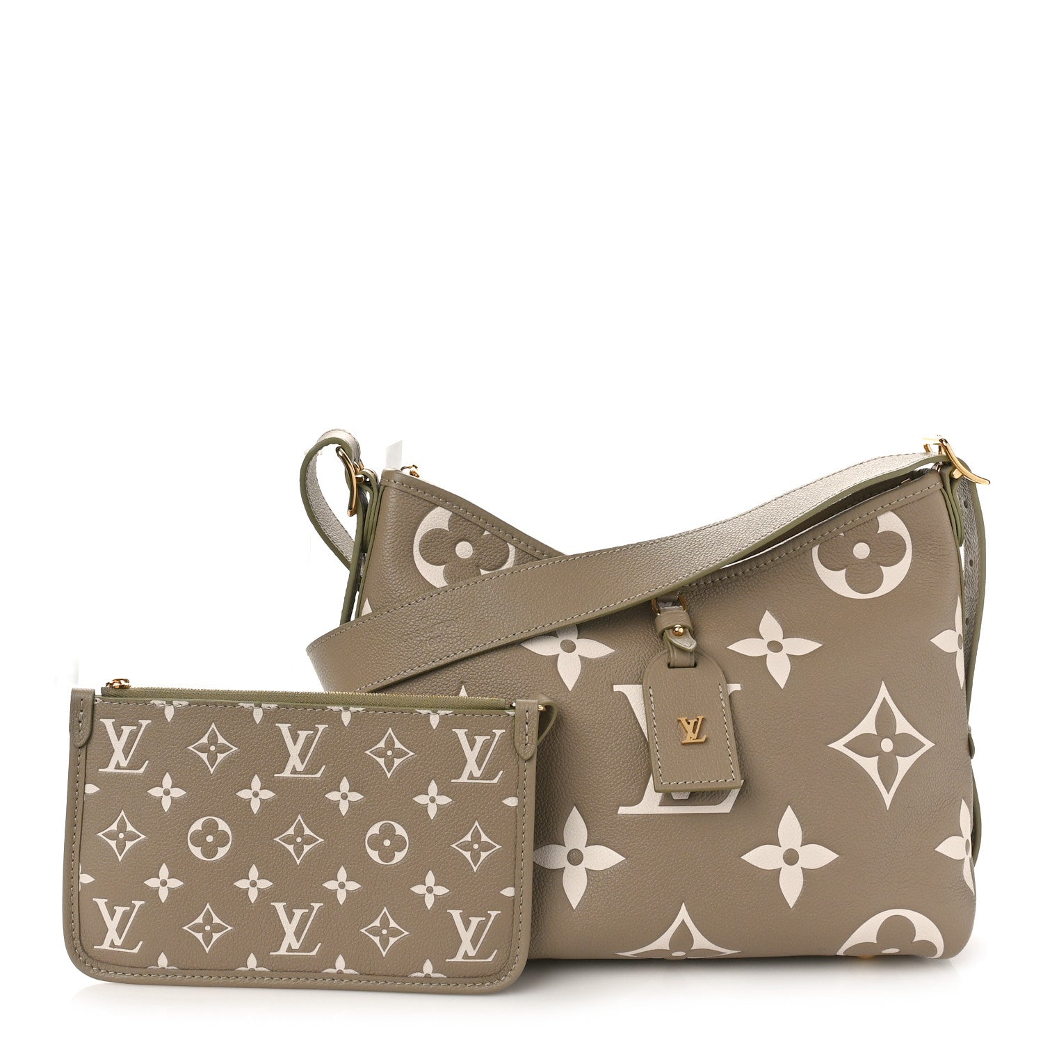 Louis Vuitton Empreinte Monogram Giant CarryAll PM Khaki Creme 1 of 9