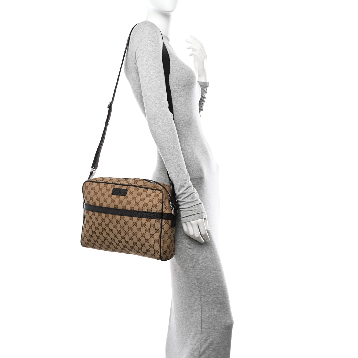 Monogram Dollar Calfskin Large Camera Case Beige Ebony Testa di Moro Marrone Scuro