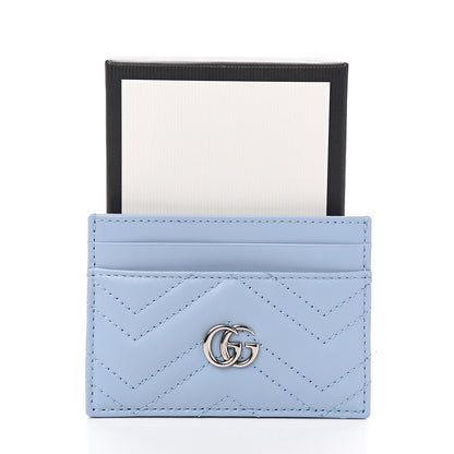 Gucci Calfskin Matelasse GG Marmont Card Holder Porcelain Light Blue 6 of 6