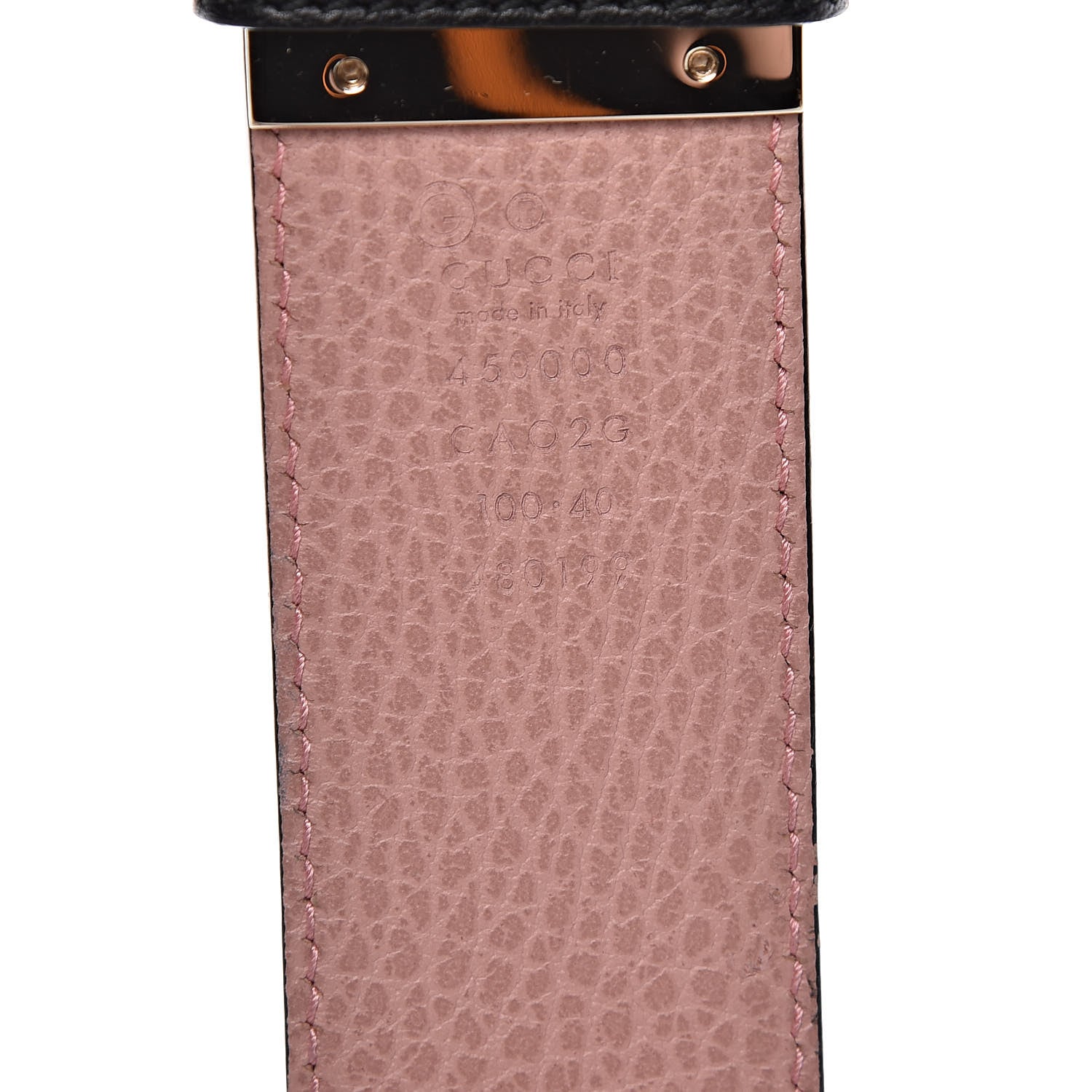 Gucci Calfskin 1973 Reversible Belt 100 40 Black Pink 6 of 8