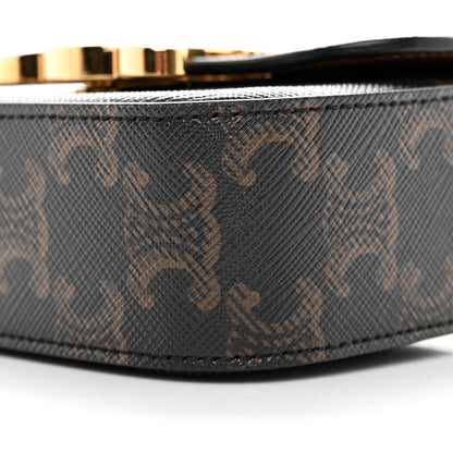 Celine Triomphe Canvas Calfskin Mini Triomphe Tan 10 of 10