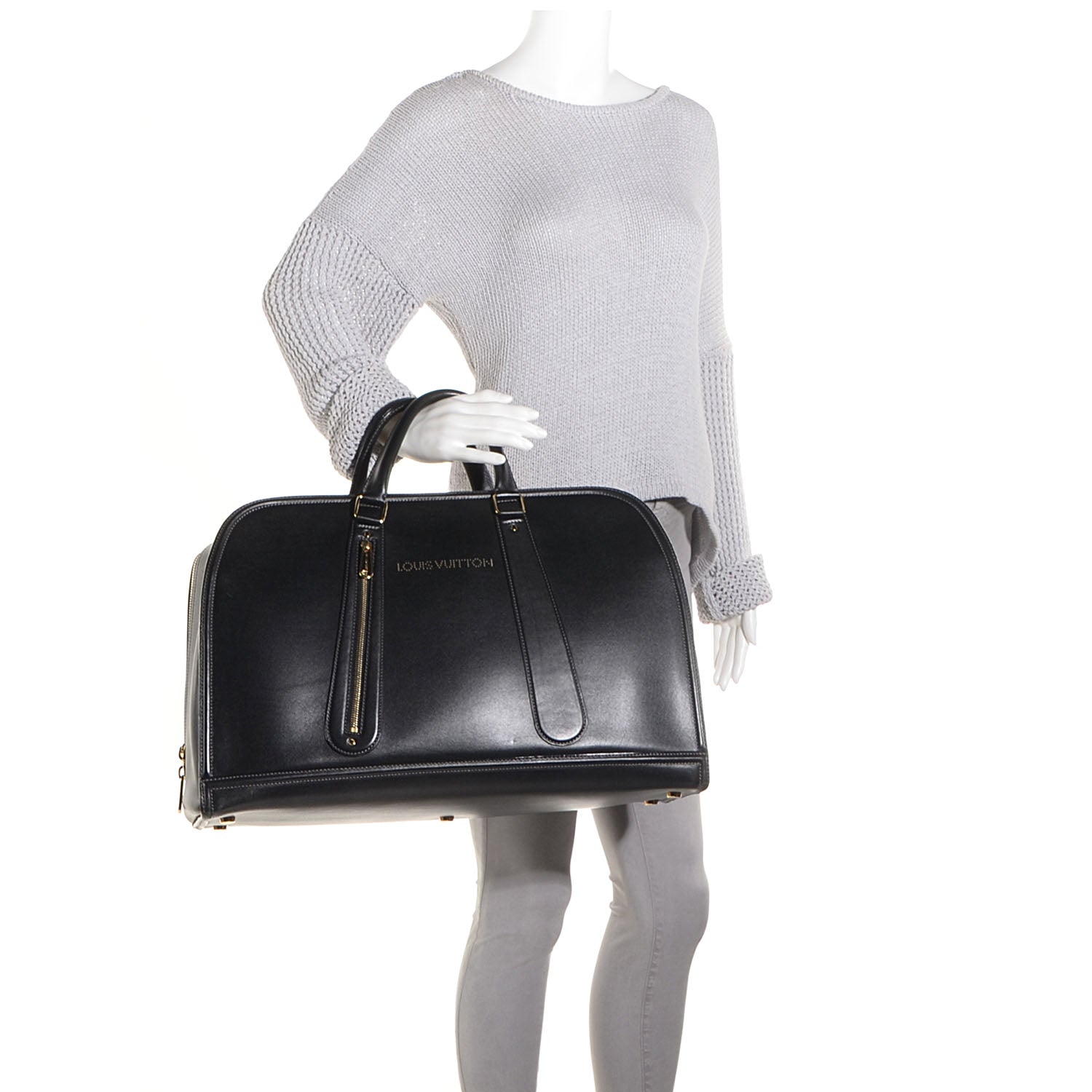 Louis Vuitton Bequia Leather Sac De Voyage Black 2 of 7
