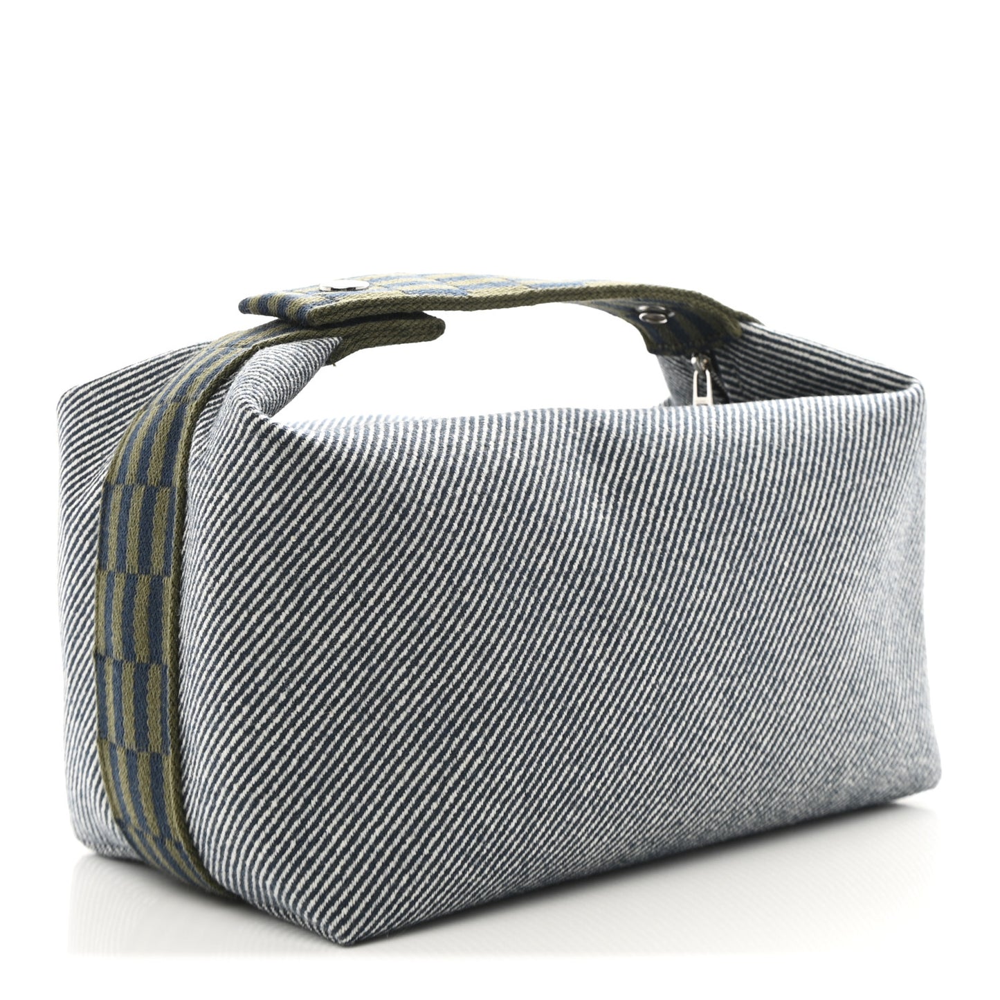Wool Large Bride-A-Brac H Natte Pouch Bleu Abysse