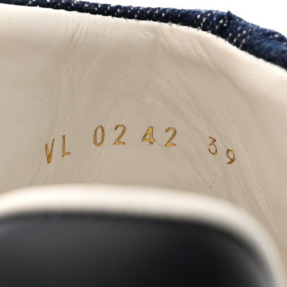 Louis Vuitton Denim Monogram Debossed Time Out Sneakers 39 Blue 8 of 9