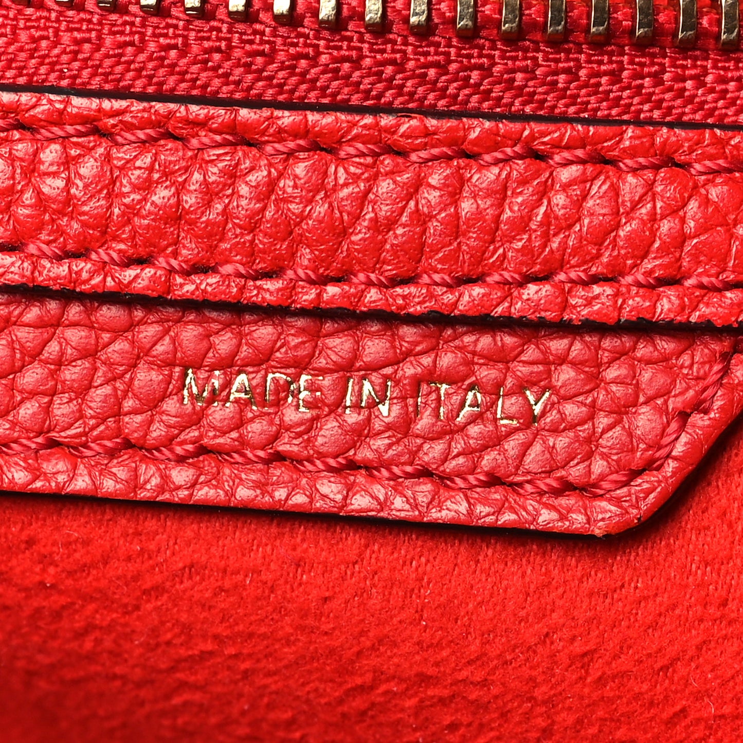 Drummed Calfskin Micro Luggage Red