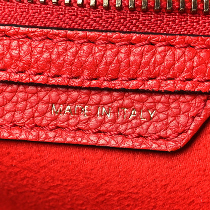 Celine Drummed Calfskin Micro Luggage Red 6 of 8