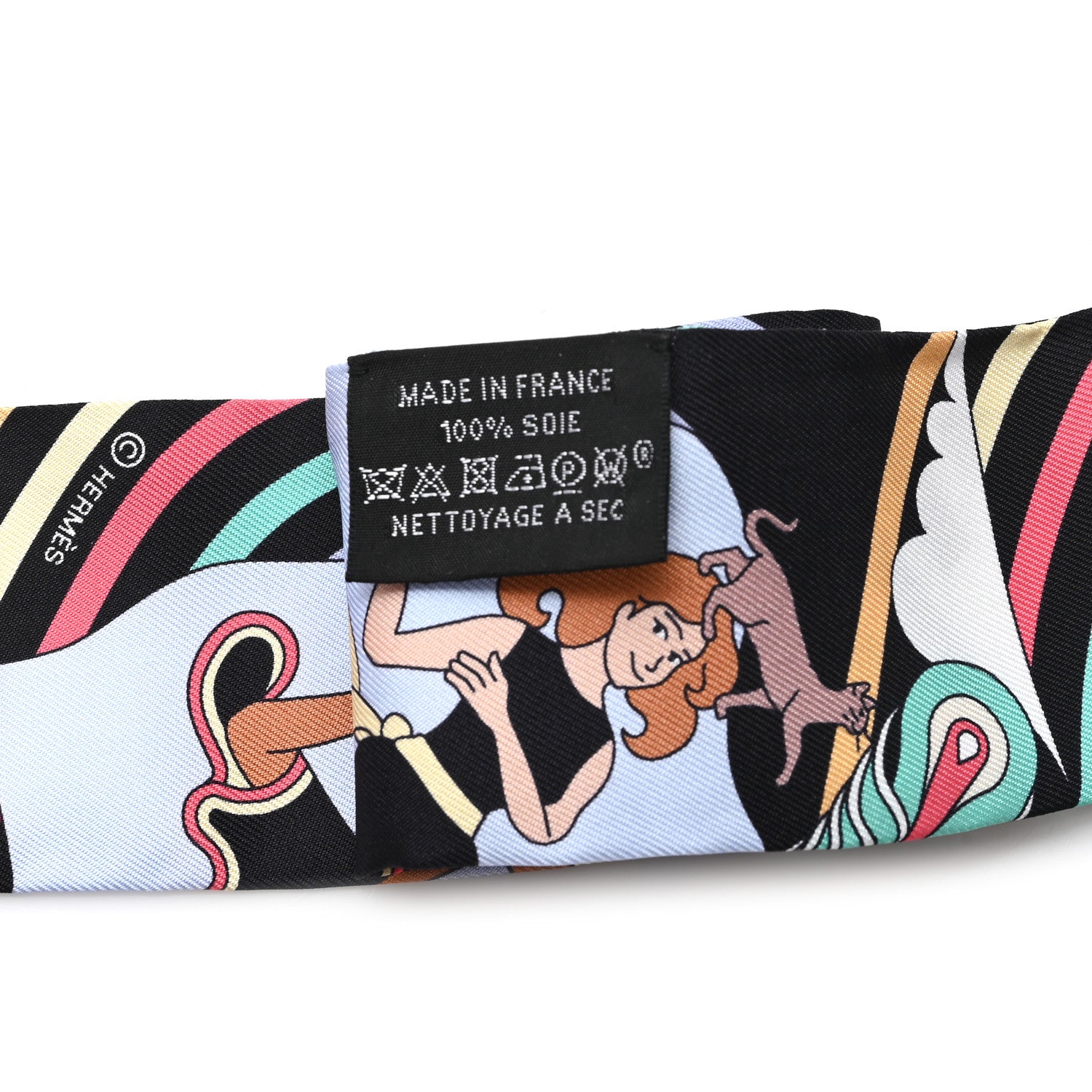 Hermes Silk Carres Volants Twilly Black Ciel Multicolor 3 of 3