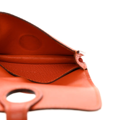 Hermes Togo Dogon Card Case Key Holder Orange 5 of 11