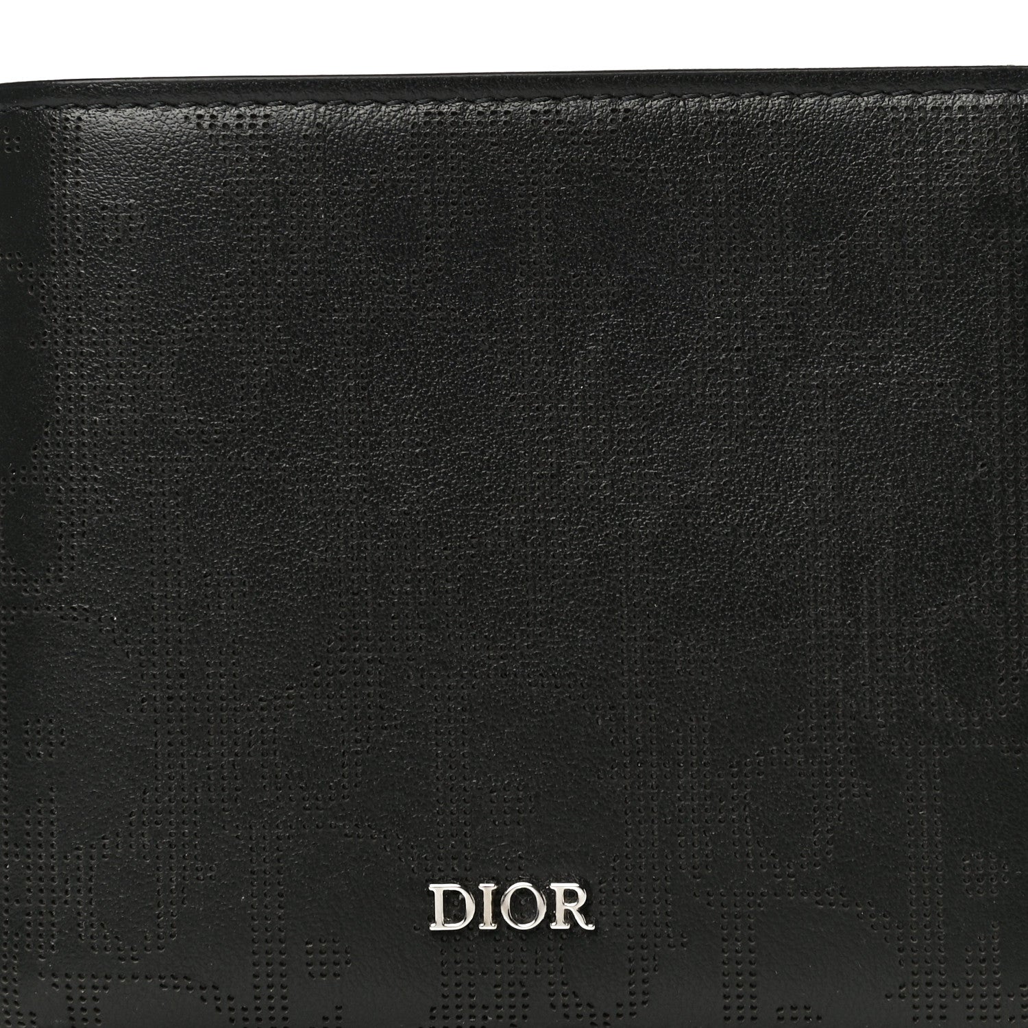 Christian Dior Calfskin Perforated Oblique Bi-Fold Do Galaxy Wallet Black 9 of 10