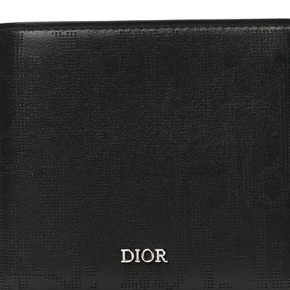 Christian Dior Calfskin Perforated Oblique Bi-Fold Do Galaxy Wallet Black 9 of 10