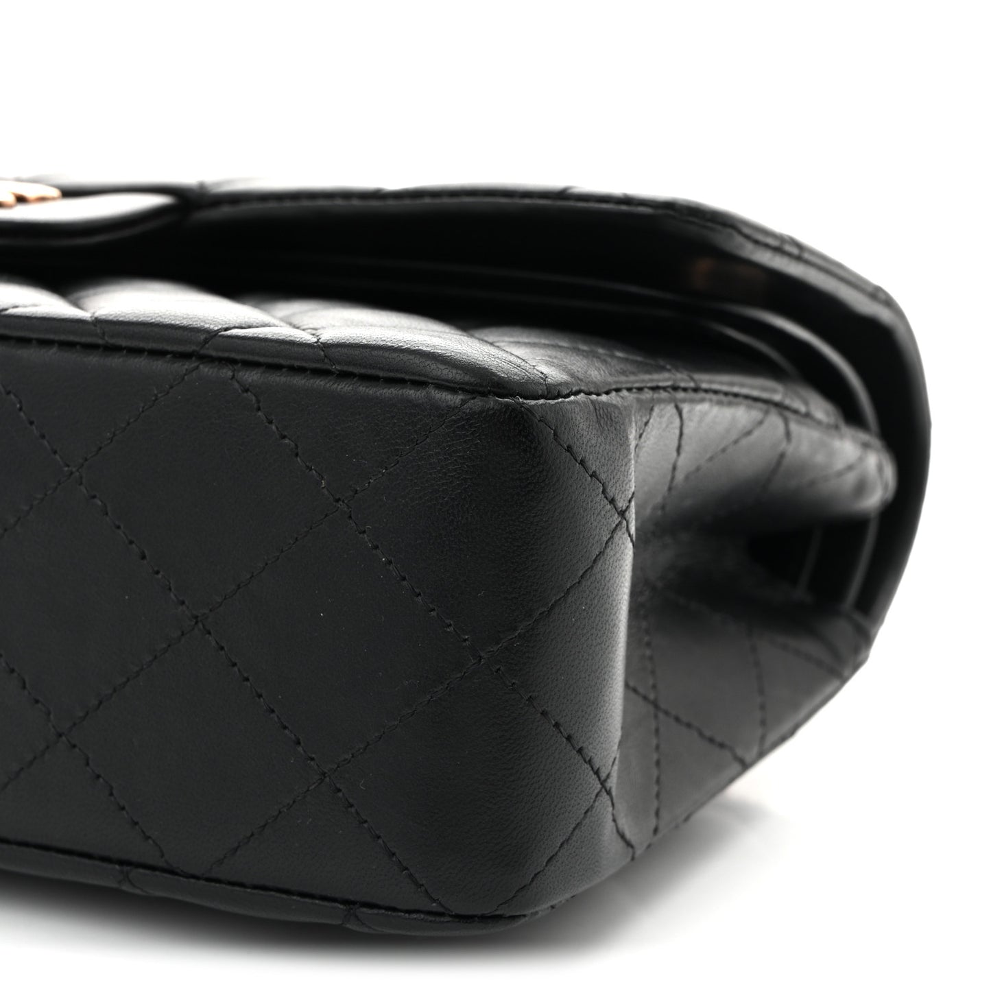 Lambskin Quilted Small Double Flap Black