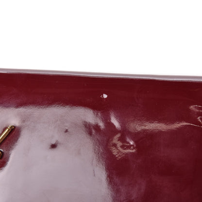 Saint Laurent Patent Classic Monogram Cassandre Clutch Dark Red 10 of 12