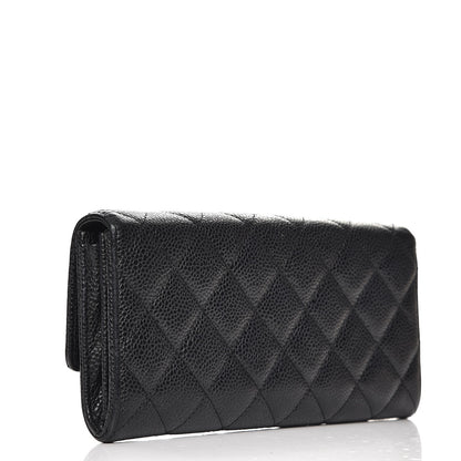 Chanel Caviar Quilted Large Gusset Flap Wallet Black 3 of 9