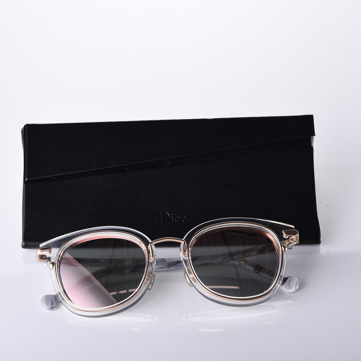 Origins2 Round Marble Sunglasses Rose Gold