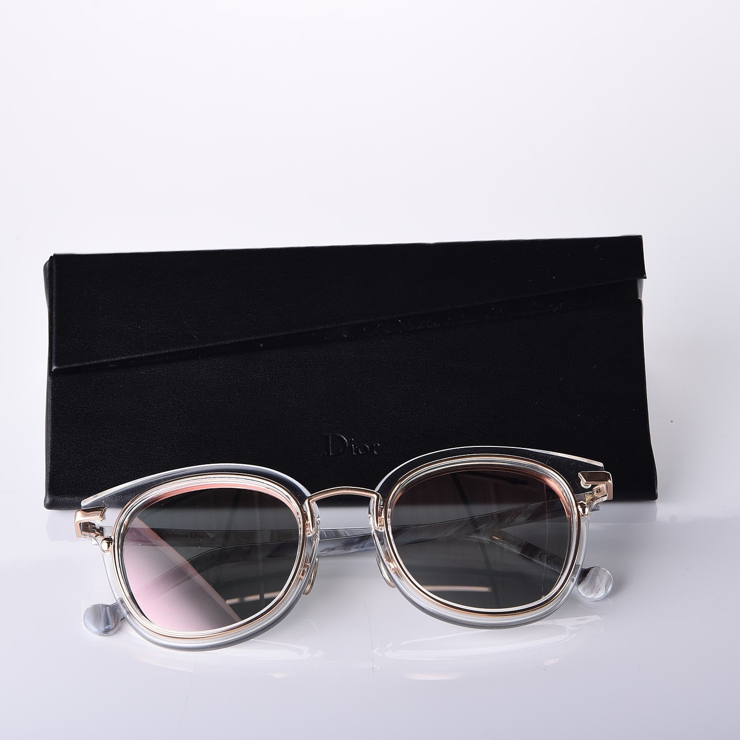 Christian Dior Origins2 Round Marble Sunglasses Rose Gold 10 of 10
