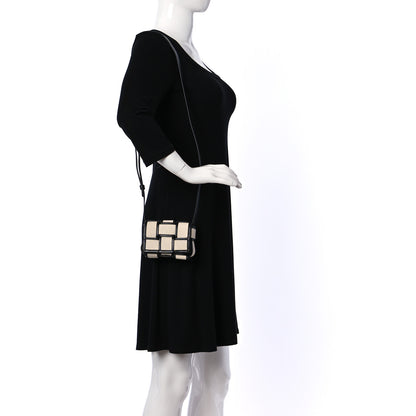 Bottega Veneta Canvas Intrecciato Mini Cassette Crossbody Bag Natural Black 2 of 9