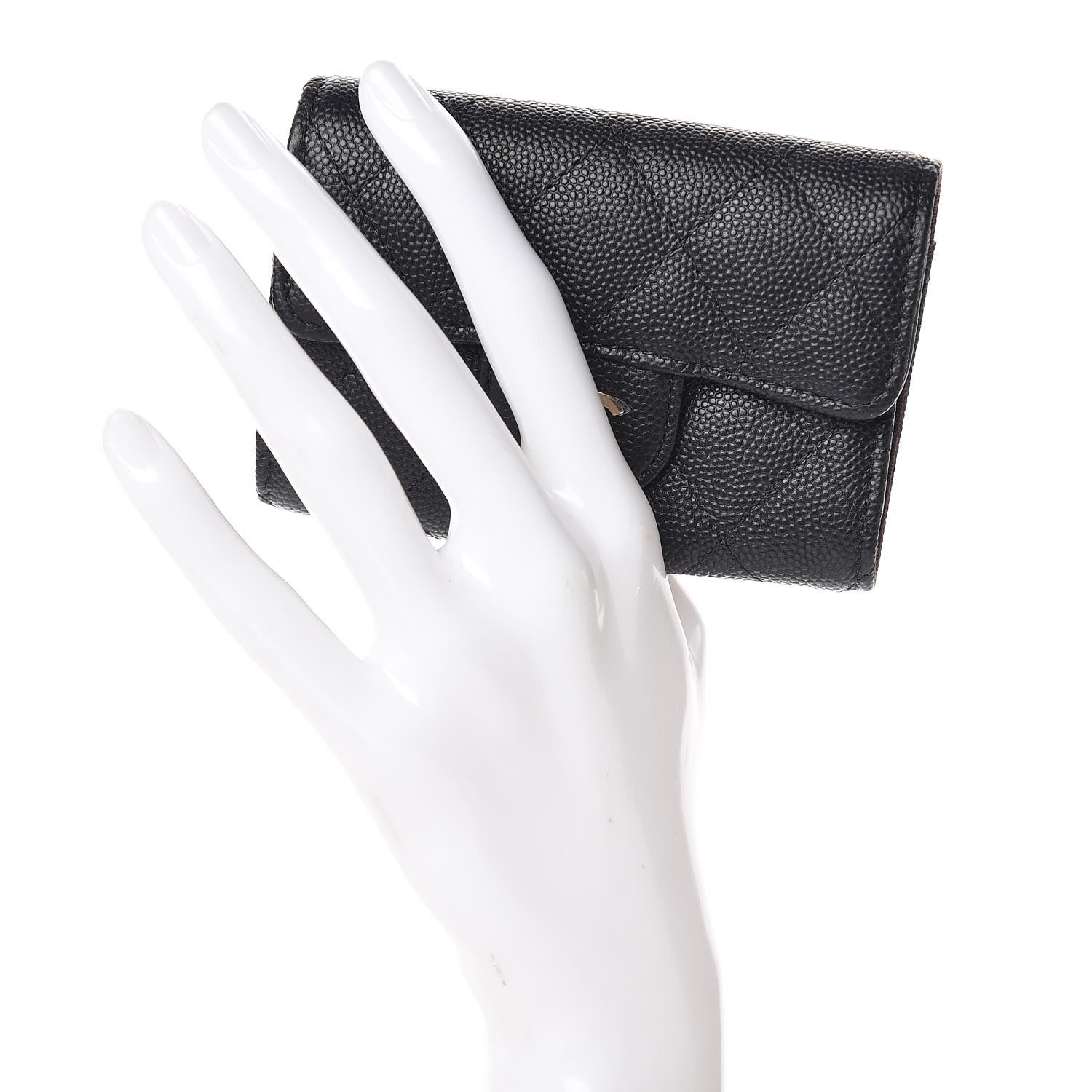 Chanel Caviar Quilted Classic 4 Key Holder Wallet Black 2 of 9