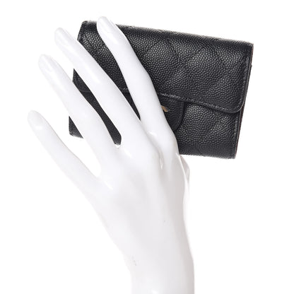 Chanel Caviar Quilted Classic 4 Key Holder Wallet Black 2 of 9