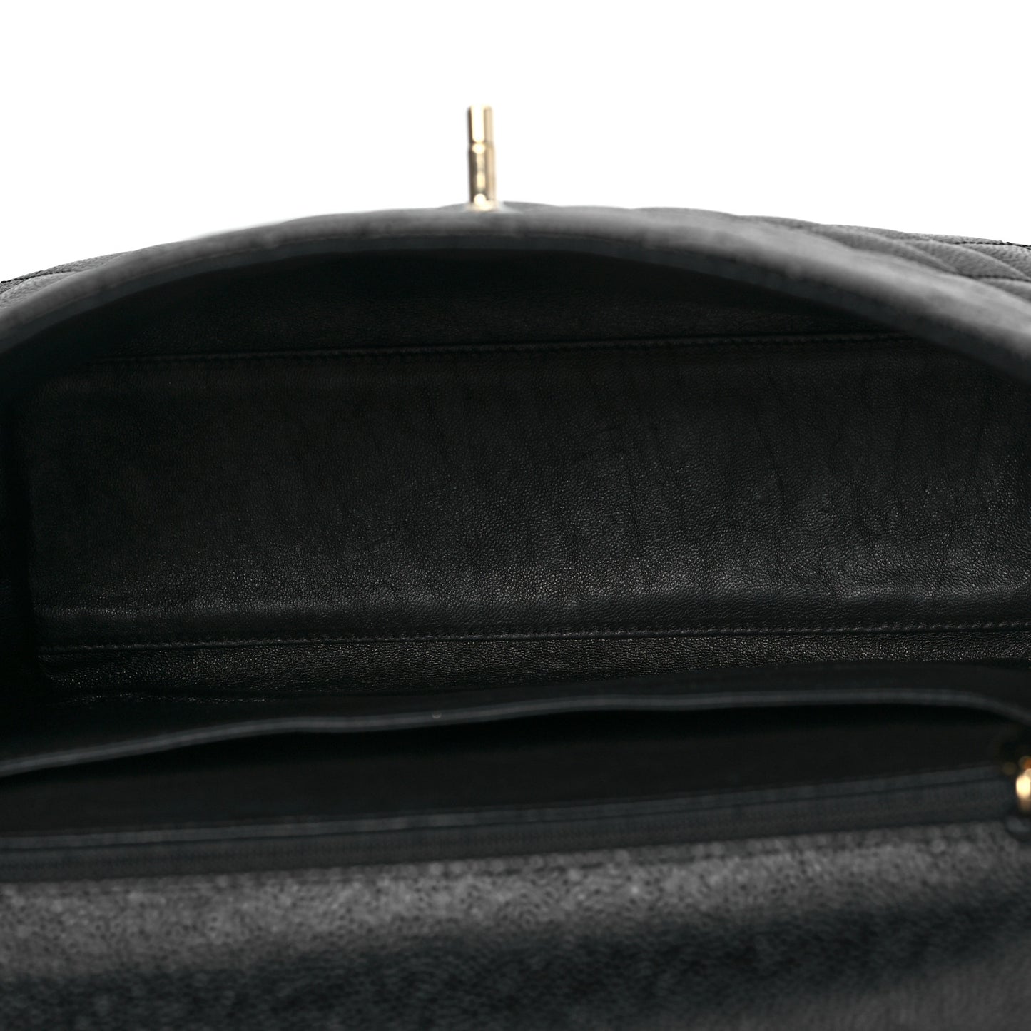 Caviar Quilted Jumbo Kelly Flap Black
