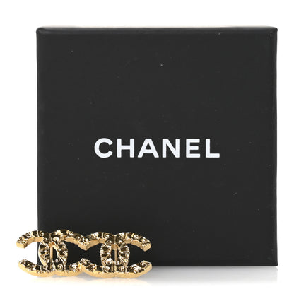 Chanel Metal Textured CC Earrings  Gold 5 of 5