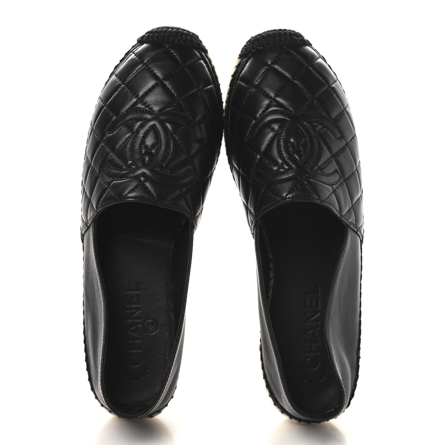 Chanel Lambskin Quilted CC Espadrilles 39 Black 2 of 12