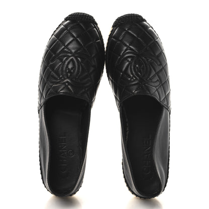 Chanel Lambskin Quilted CC Espadrilles 39 Black 2 of 12