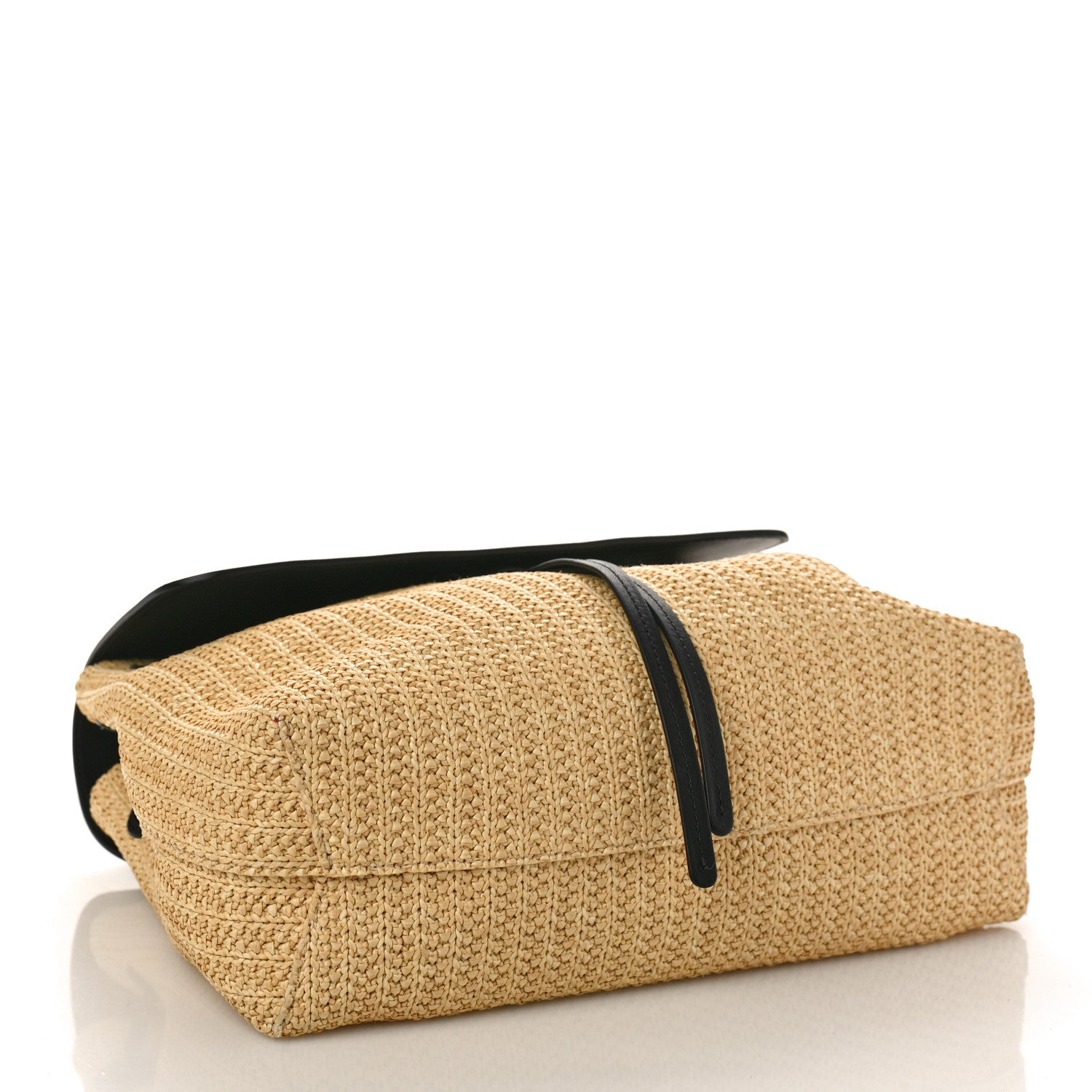Mansur Gavriel Raffia Calfskin Lady Bag Natural Black 4 of 8