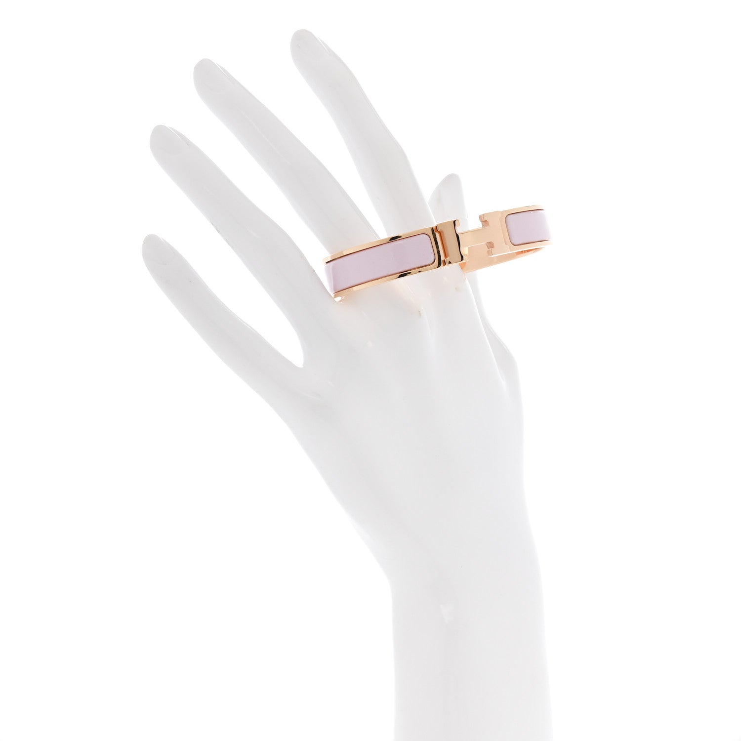 Hermes Enamel Narrow Clic Clac H Bracelet GM Rose Dragee 2 of 5