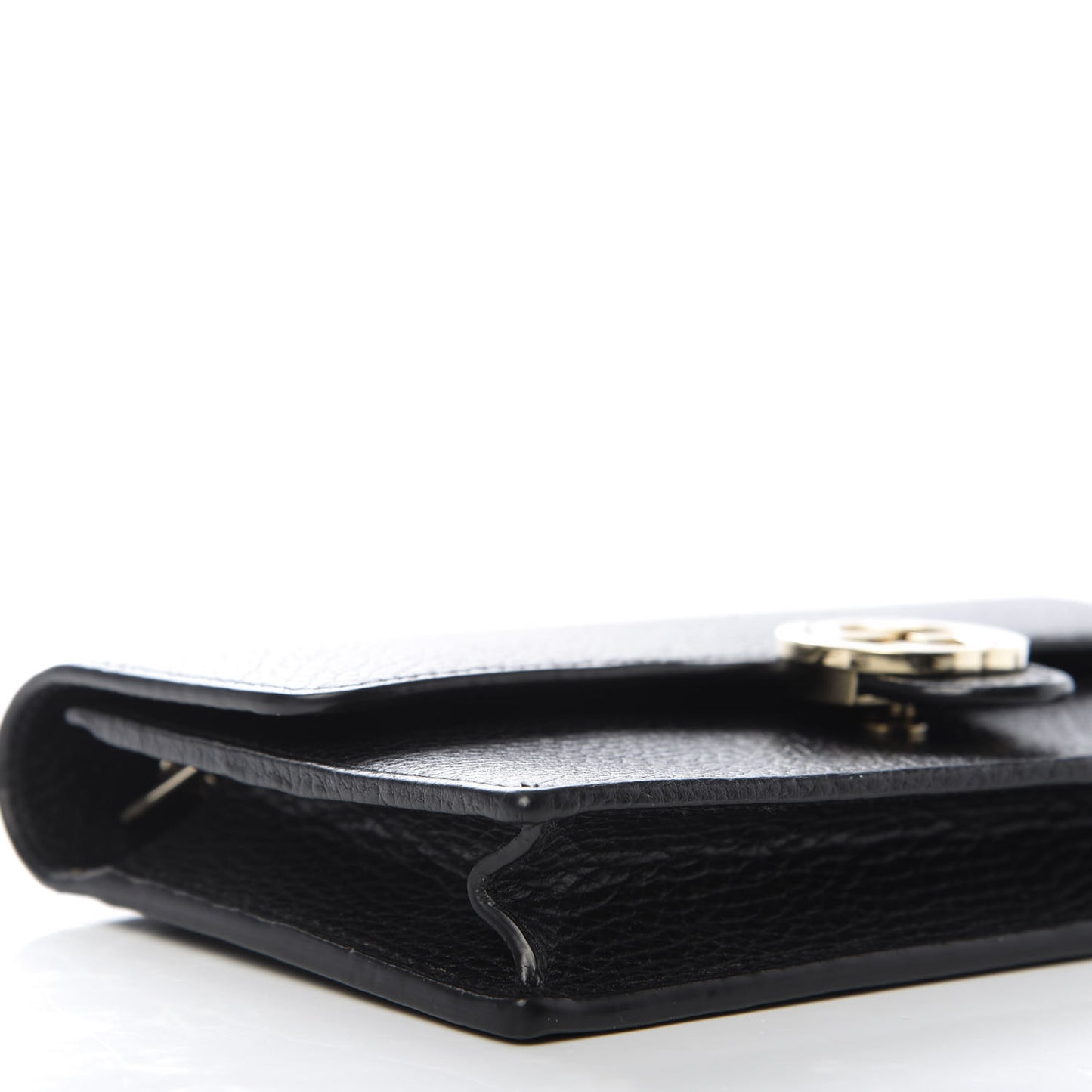 Dollar Calfskin Interlocking G Chain Wallet Black
