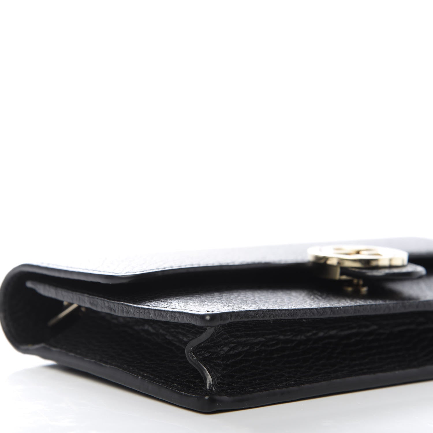 Gucci Dollar Calfskin Interlocking G Chain Wallet Black 6 of 8