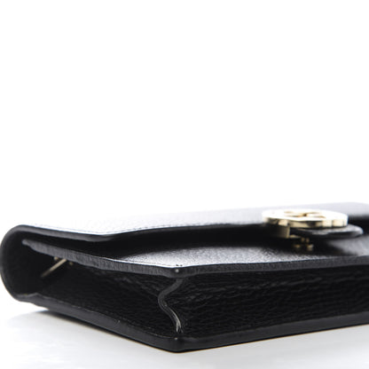 Gucci Dollar Calfskin Interlocking G Chain Wallet Black 6 of 8